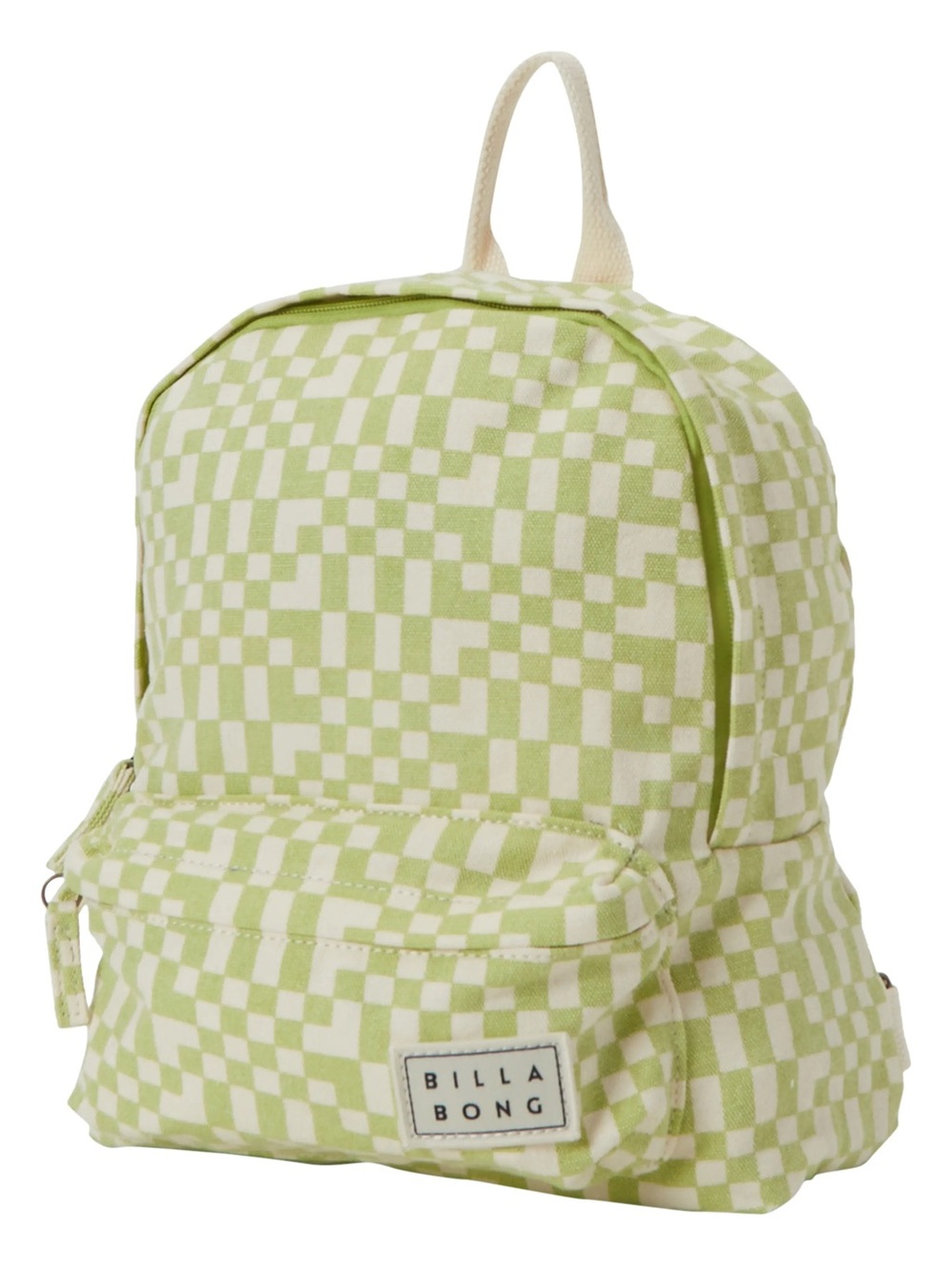 Billabong mini mama light lime checkered print backpack